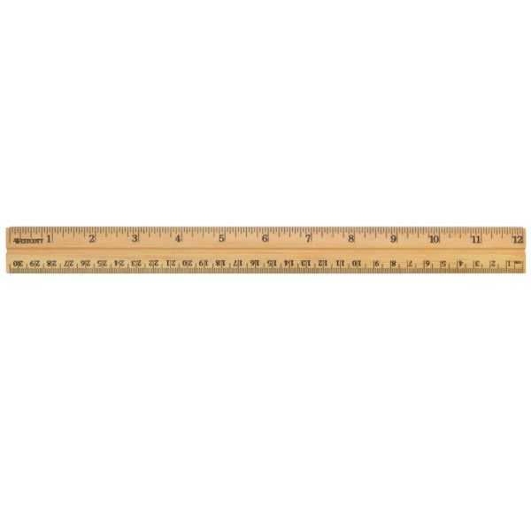 School Wood Ruler, 12"