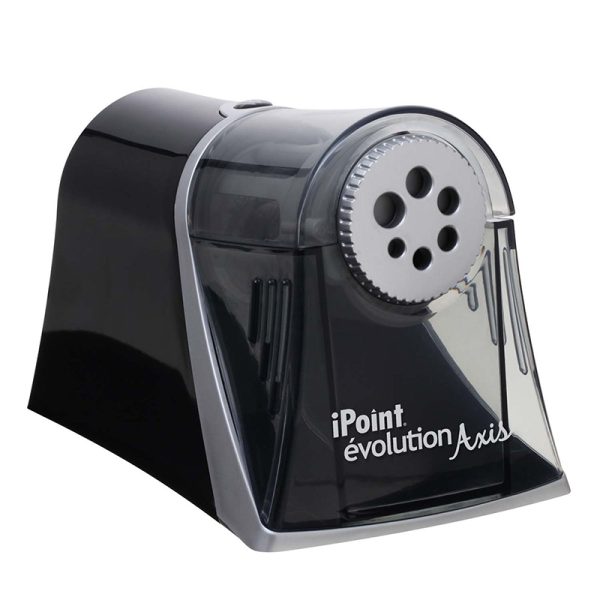 iPoint Evolution Axis Heavy Duty Electric Pencil Sharpener, Black/Silver