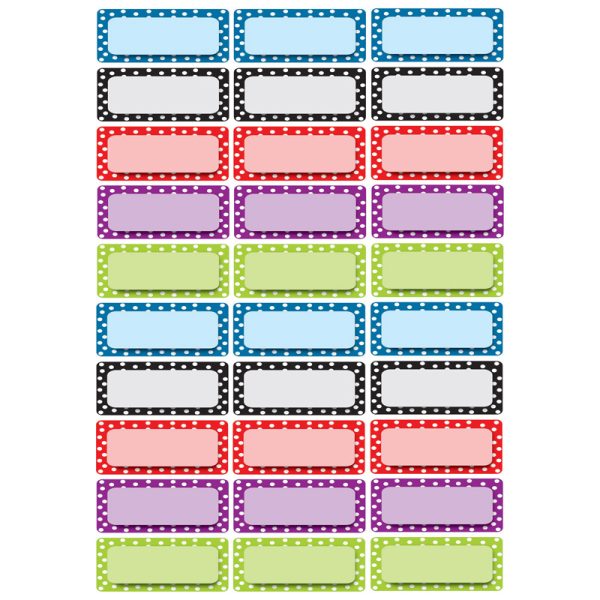 Die-Cut Magnetic Foam Color Dots Labels/Nameplates, Pack of 30