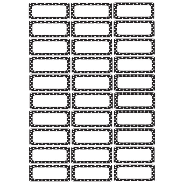 Die-Cut Magnetic Foam Black & White Dots Labels/Nameplates, Pack of 30