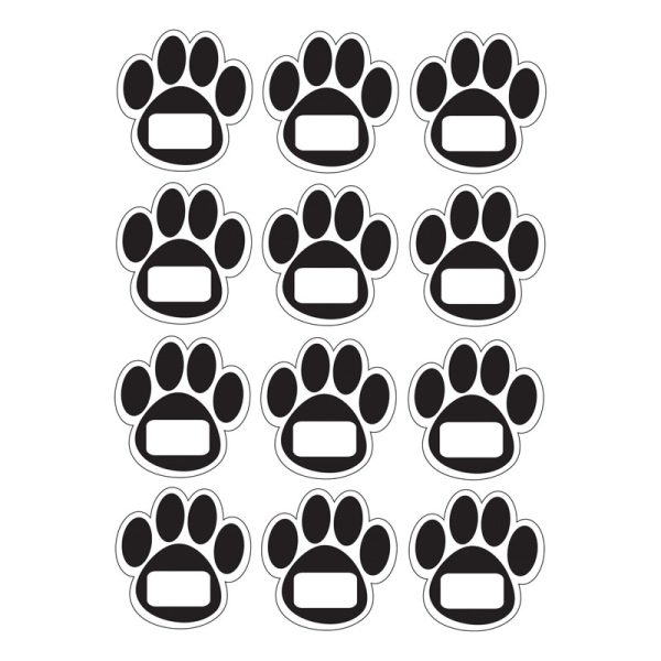 Die-Cut Magnetic Black Paw Prints, 12 Pieces