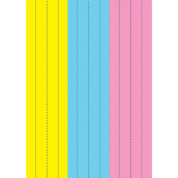 Die-Cut Magnetic Pink/Blue/Yellow Sentence Strips, 2.75" x 11", Pack of 3