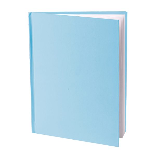 Blue Hardcover Blank Book, White Pages, 8"H x 6"W Portrait, 14 Sheets/28 Pages