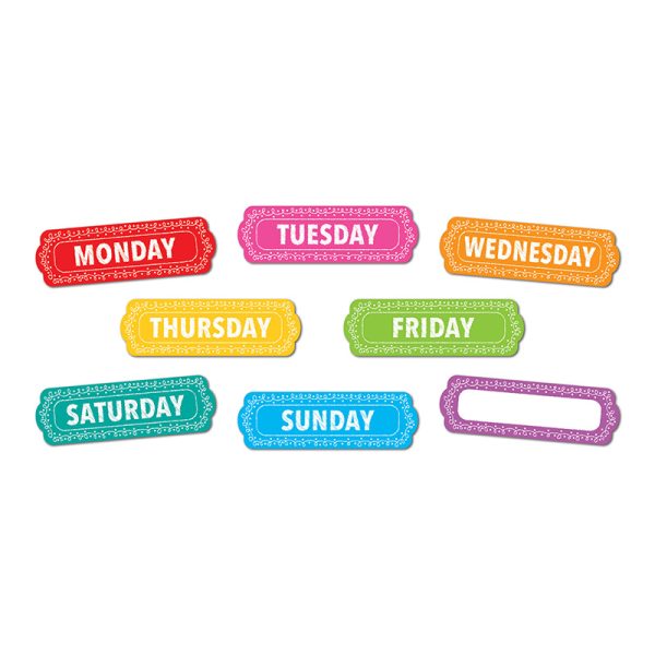 Magnetic Die-Cut Timesavers & Labels, Days of the Week, Chalk Loops, 8 Pieces