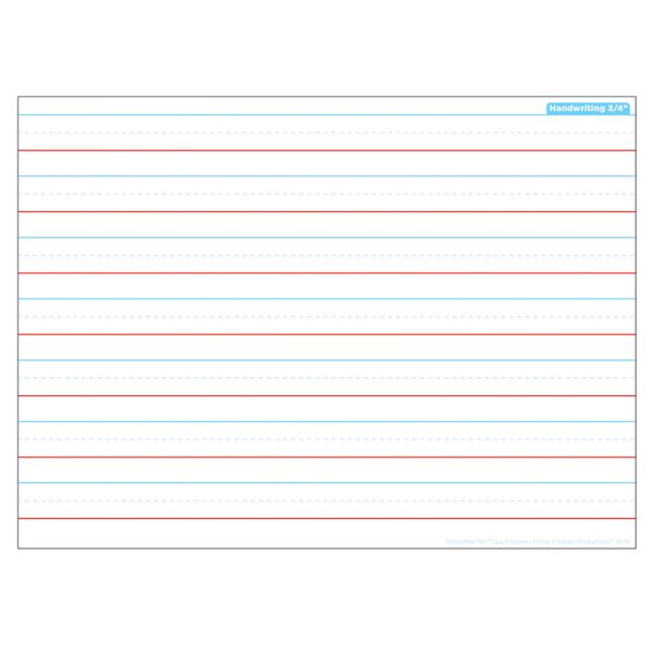 Smart Poly® Single Sided PosterMat Pals® Space Savers, Handwriting 3/4", 13" x 9.5"