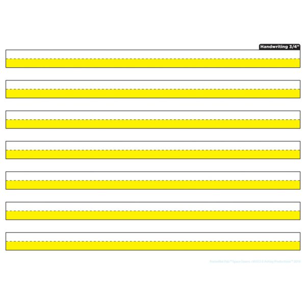 Smart Poly® Single Sided PosterMat Pals® Space Savers, 3/4" Handwriting Highlighted Yellow, 13" x 9.5"