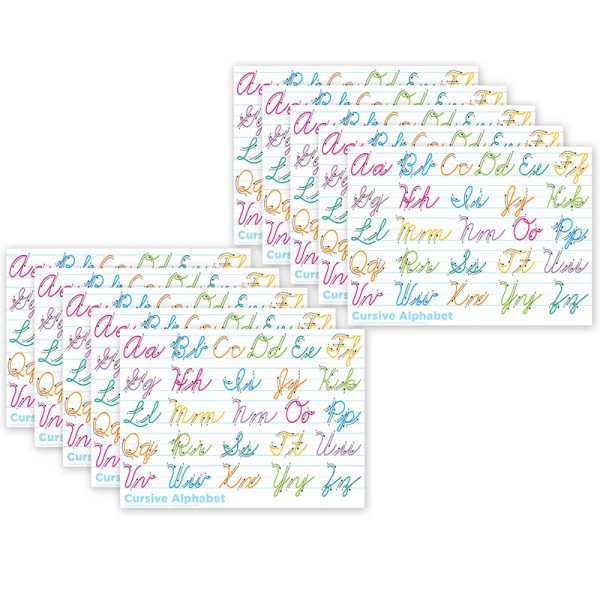 Smart Poly® PosterMat Pals™ Space Savers, 13" x 9-1/2", Traditional Cursive, Pack of 10