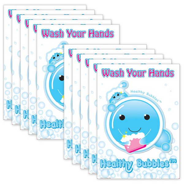 Smart Poly® PosterMat Pals™ Space Savers, 13" x 9-1/2", Healthy Bubbles, Pack of 10