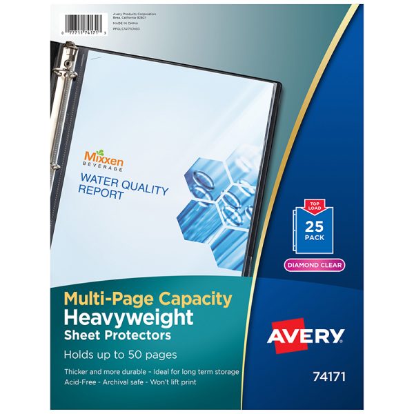 Clear Heavyweight Multi-Page Capacity Sheet Protectors, Holds 8-1/2" x 11" Sheets, Top Load, Pack of 25