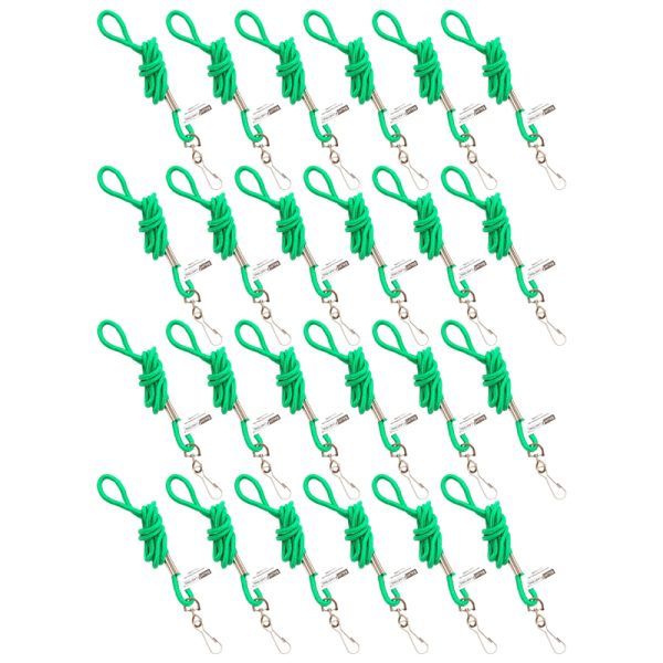 Standard Lanyard Hook Rope Style, Green, Pack of 24