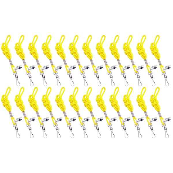 Standard Lanyard Hook Rope Style, Yellow, Pack of 24