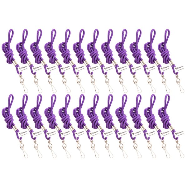 Standard Lanyard Hook Rope Style, Purple, Pack of 24