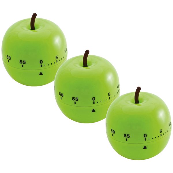 Apple-Shaped Timer, Green, Pack of 3