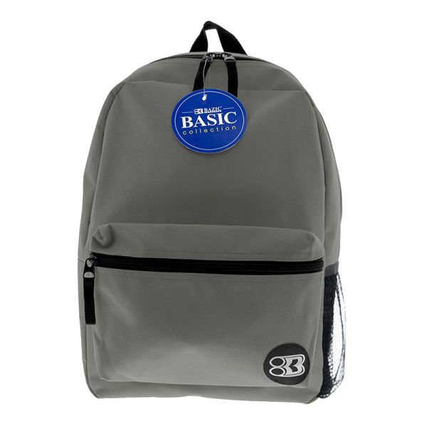 16" Basic Backpack, Gray