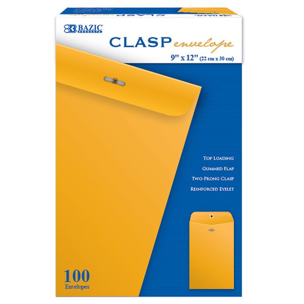 Clasp Envelopes, 9" x 12", Pack of 100