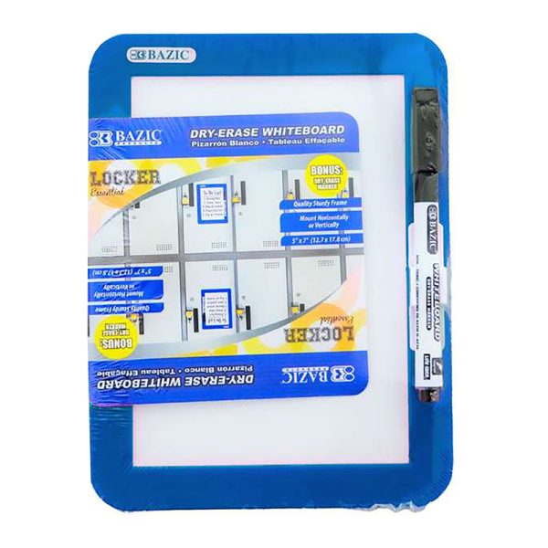 Magnetic Locker Dry Erase Board with Marker, 5" x 7", Assorted