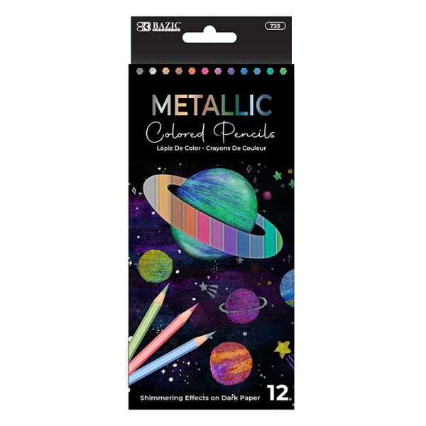 Metallic Colored Pencils, Pack of 12