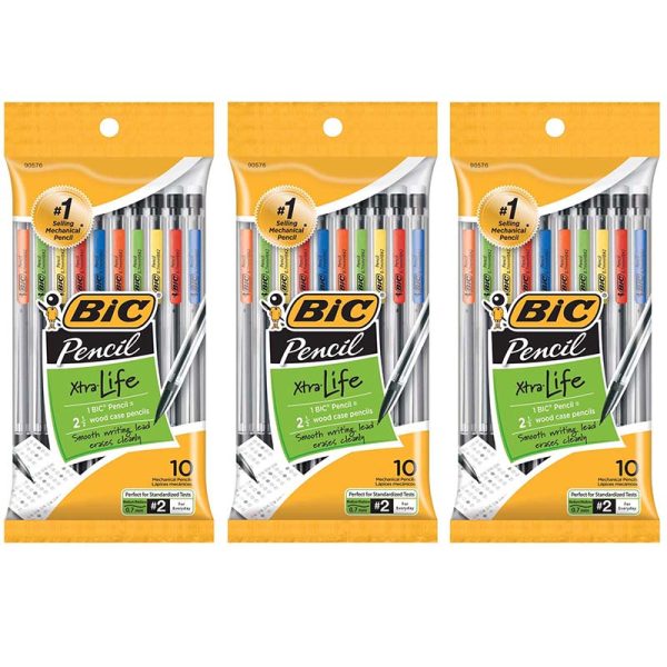 Mechanical Pencils, 0.7mm, 10 Per Pack, 3 Packs