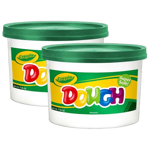 Super Soft Modeling Dough, Green, 3 lbs. Bucket, Pack of 2