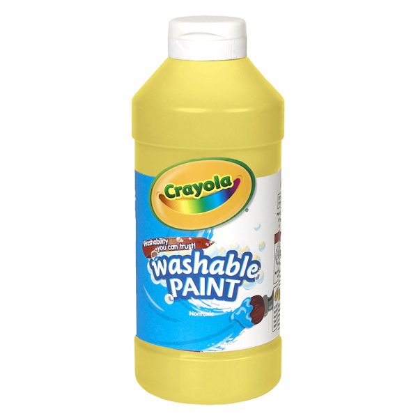 Washable Paint, Yellow, 16 oz.