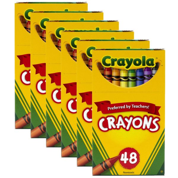 Crayons, Regular Size, 48 Per Box, 6 Boxes