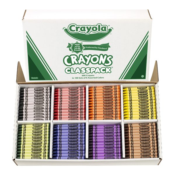 Crayon Classpack®, Regular Size, 8 Colors, Pack of 800