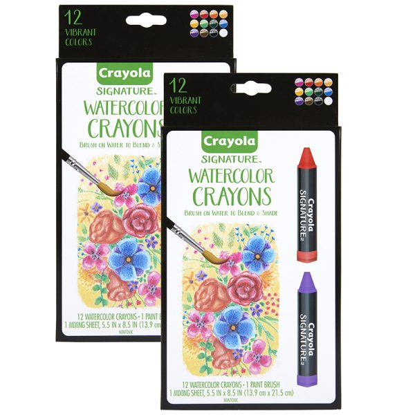 Signature Watercolor Crayons, 12 Per Pack, 2 Packs