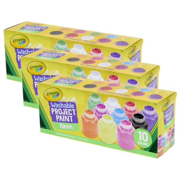 Neon Paint Set, 2oz., 10 Per Set, 3 Sets