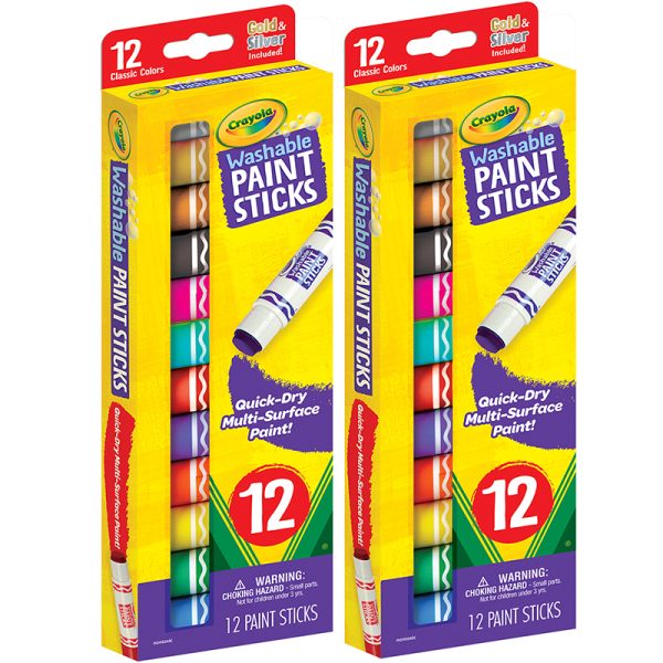 Washable Paint Sticks, 12 Per Pack, 2 Packs