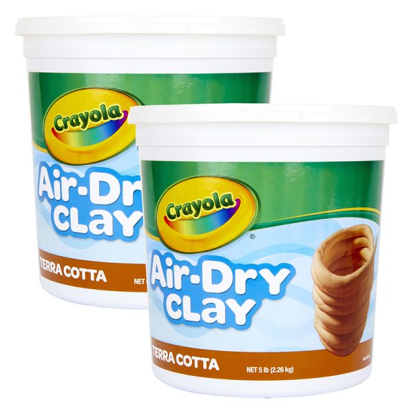 Air-Dry Clay, Terra Cotta, 5 lb Tub, Pack of 2