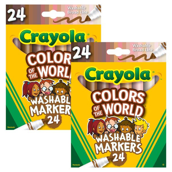 Colors of the World Markers, 24 Per Pack, 2 Packs