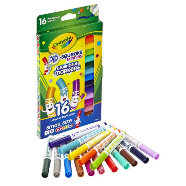 Pip-Squeaks™ Skinnies™ Markers, Fine Tip, 16 Colors