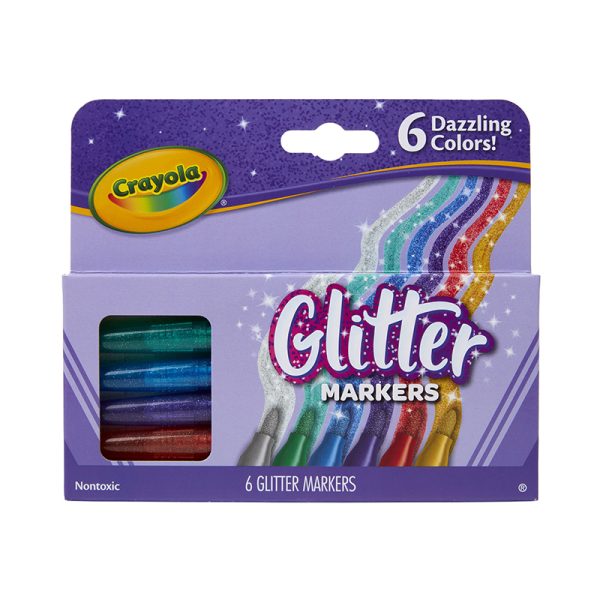 Glitter Markers, 6 Count