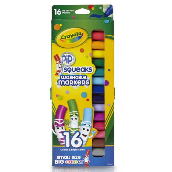 Pip Squeaks Washable Markers, Conical Tip, 16 Count