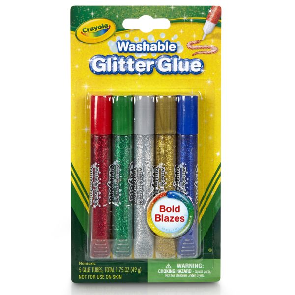 Washable Glitter Glue, Bold, Pack of 5