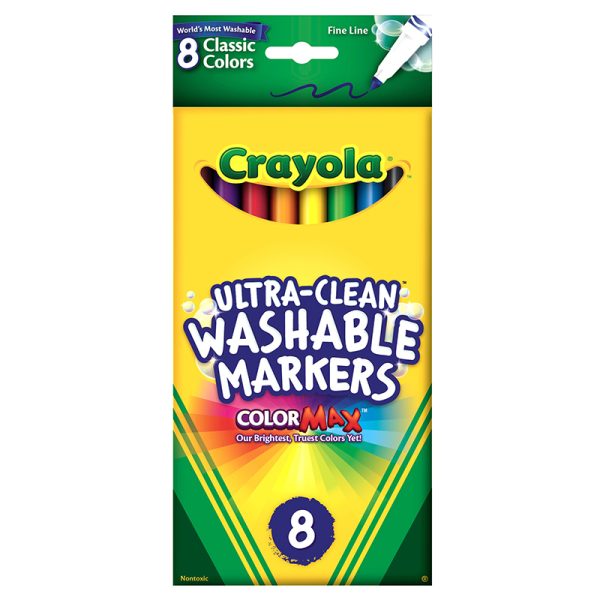 Washable Formula Markers, Fine Tip, 8 Classic Colors