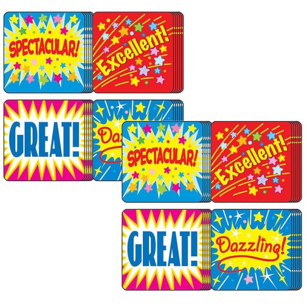 Positive Words Motivational Stickers, 120 Per Pack, 12 Packs