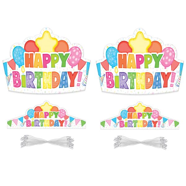 Happy Birthday Crowns, 30 Per Pack, 2 Packs