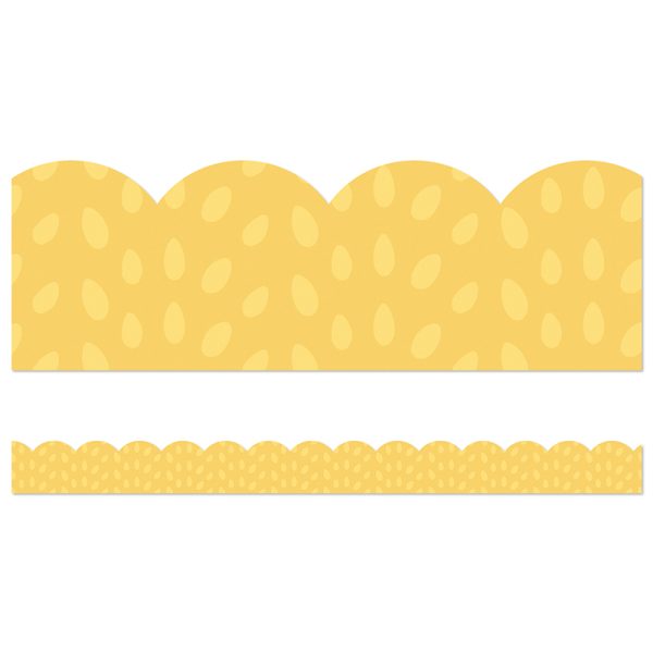 Grow Together Yellow with Painted Dots Scalloped Borders, 39 Feet