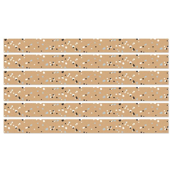 We Belong Speckled Kraft Paper Straight Borders Per Pack, 36 Feet Per Pack, 6 Packs