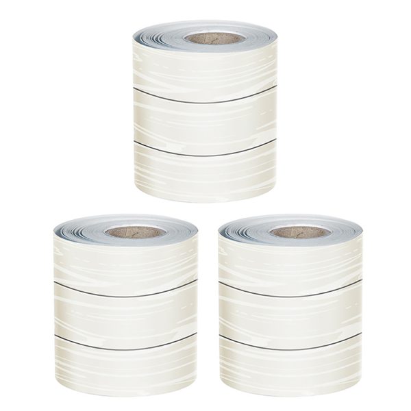 White Wood Grain Rolled Straight Borders, 65 Feet Per Roll, Pack of 3