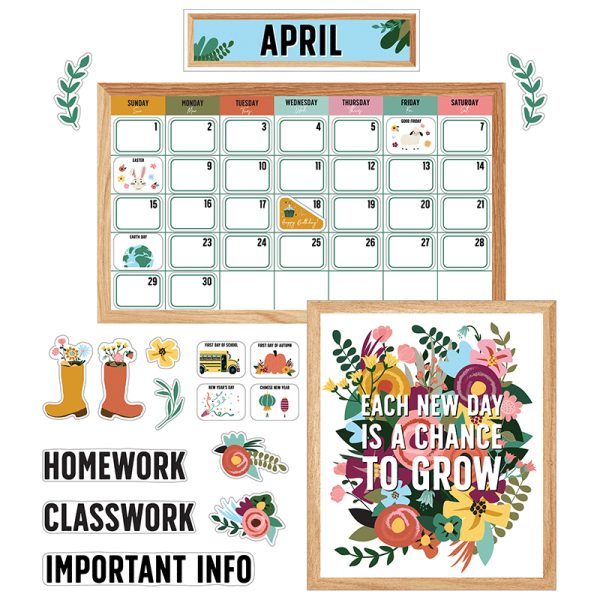 Grow Together Calendar Bulletin Board Set