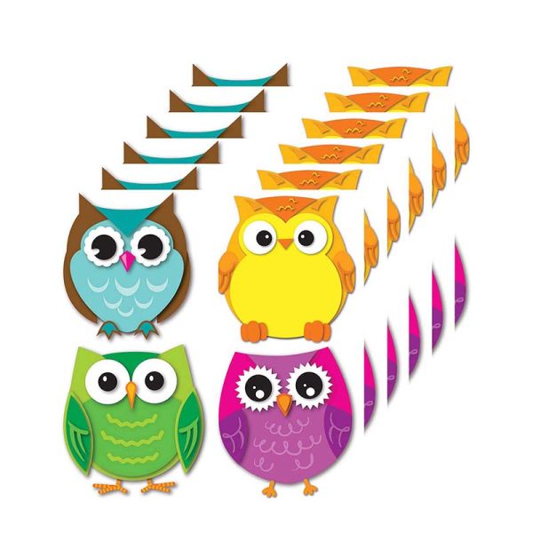 Colorful Owls Mini Cut-Outs, 36 Per Pack, 6 Packs