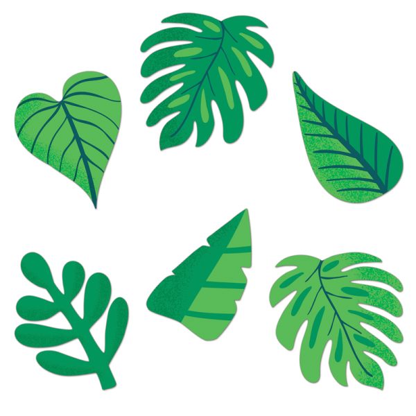 One World Tropical Leaves Cut-Outs, Pack of 36