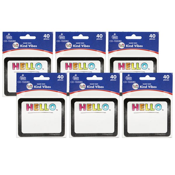 Kind Vibes Name Tags, 40 Per Pack, 6 Packs