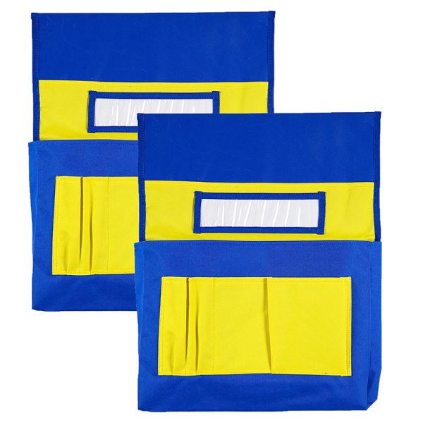 Chairback Buddy™ Pocket Chart, Blue/Yellow, Pack of 2