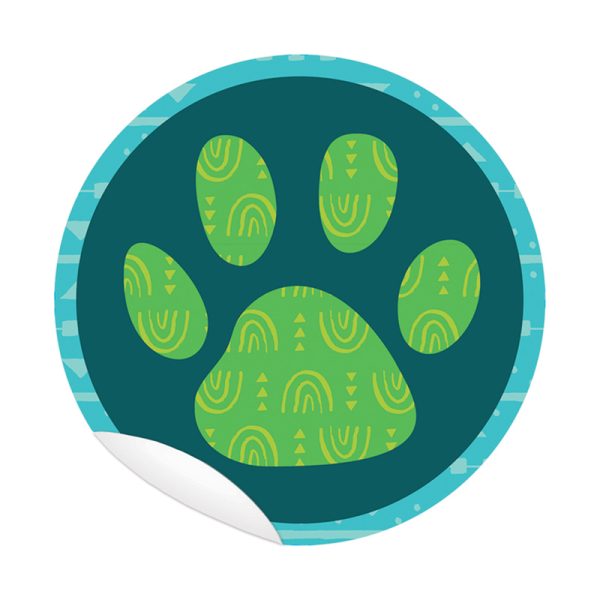 Paw Print 5" Floor Decals Sticker Pack, 10 Pieces