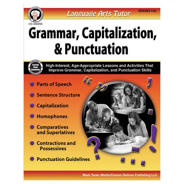 Language Arts Tutor: Grammar, Capitalization, and Punctuation Resource Book, Grade 4-8, Paperback