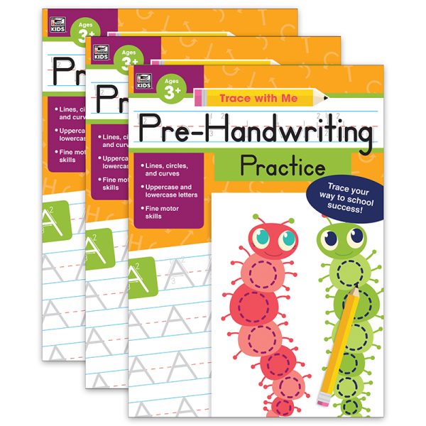 Pre-Handwriting Practice Activity Book, Grade Preschool-2, Pack of 3