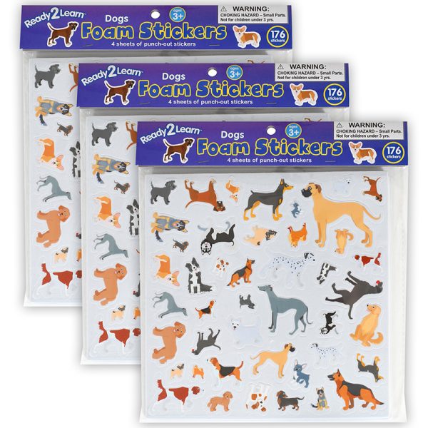 Foam Stickers - Dogs -176 Per Pack - 3 Packs